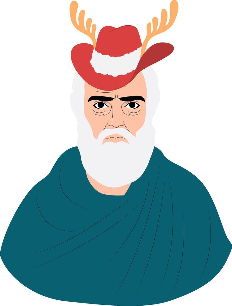 Christmas Grumpy Old Man Christmas Avatar vector