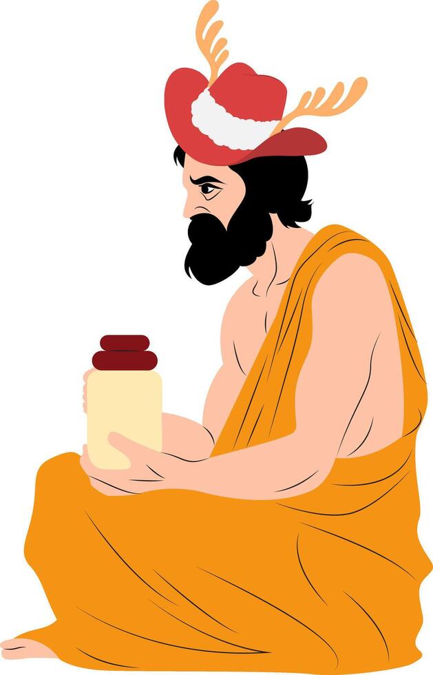 Christmas Festive Ancient Greek Man Jar vector