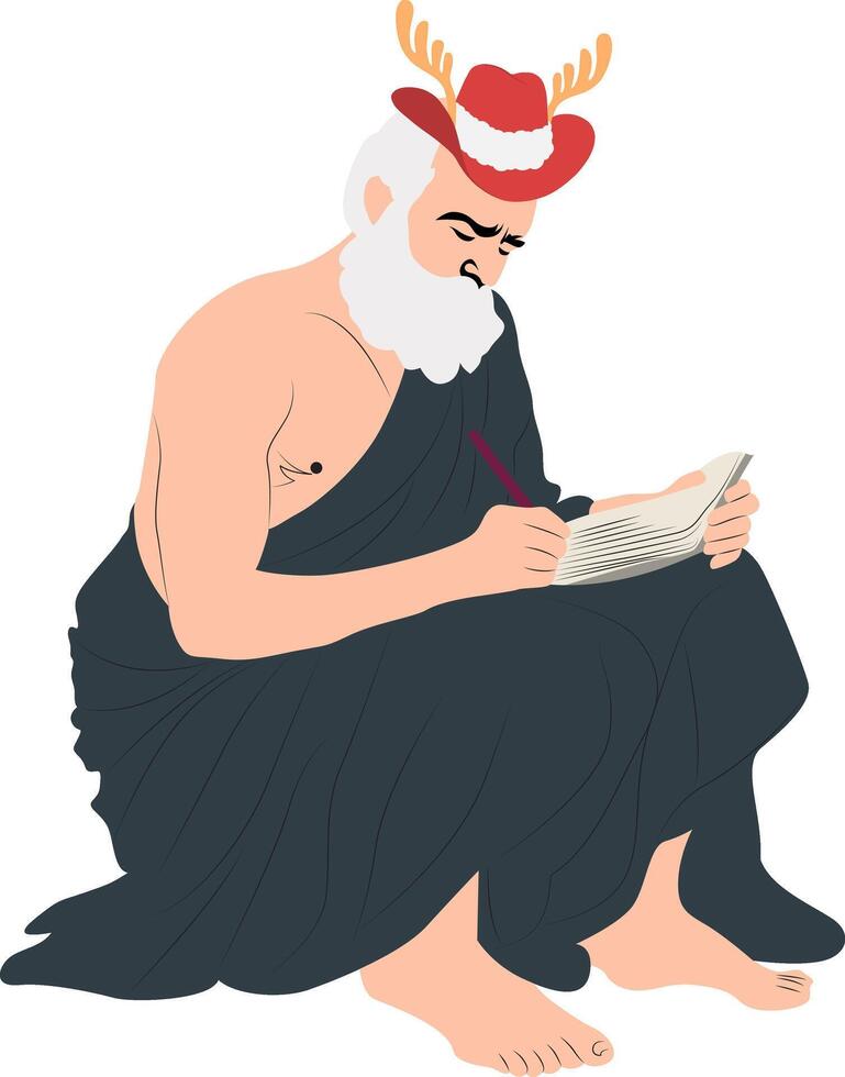 Christmas Santa Claus Writing List vector