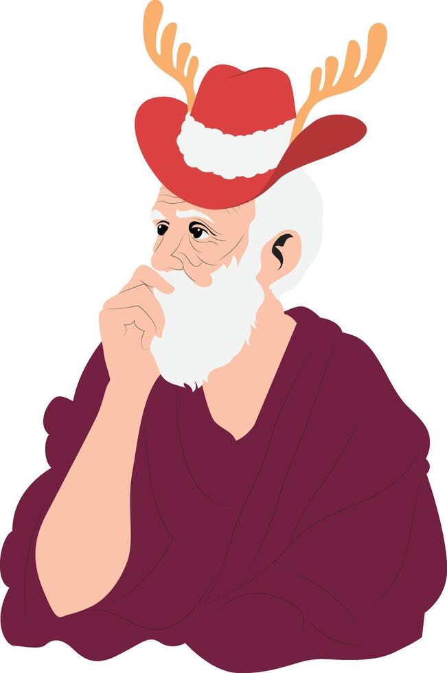 Santa claus in a red hat illustration vector