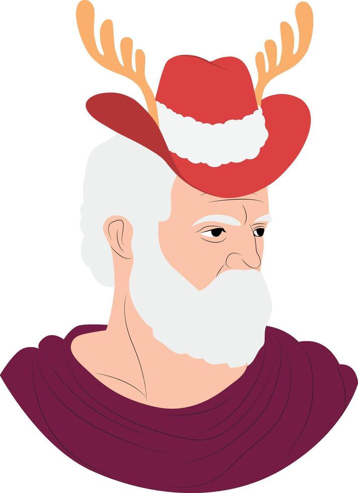 Saint nicholas in a red hat vector