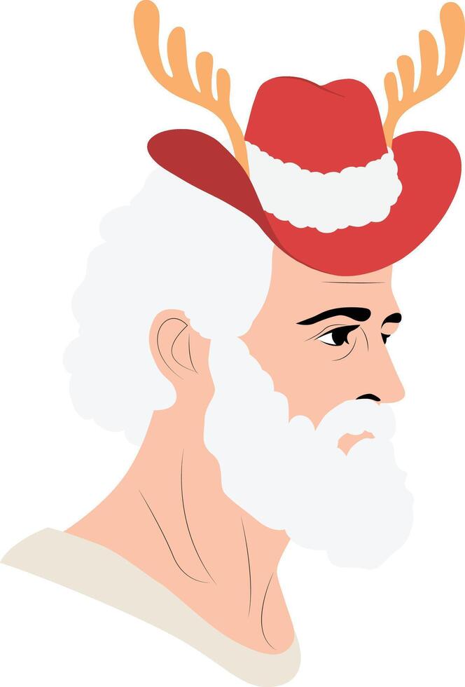 Santa claus with antlers vector