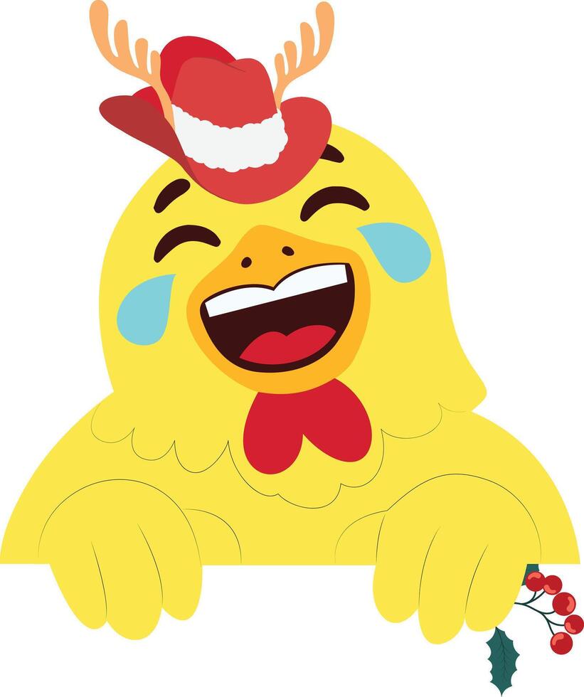 A cartoon chicken wearing a hat and holding a sign vector