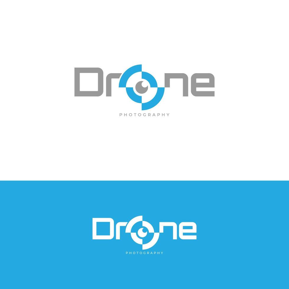 Drone Wordmark Logo Design Aerial Photography and Drone Service Branding Template vector