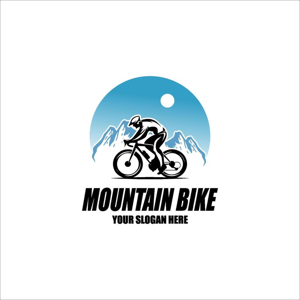 design cycling race stylized symbol, outlined cyclist silhouette vector