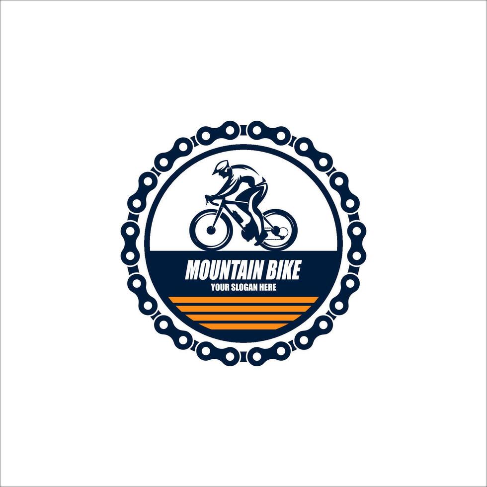cycling race stylized symbol, outlined cyclist silhouette vector