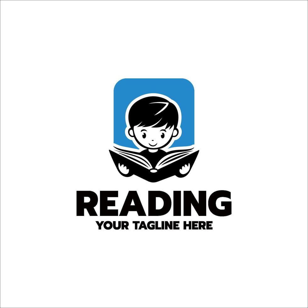 kids read book logo designs illustration vector