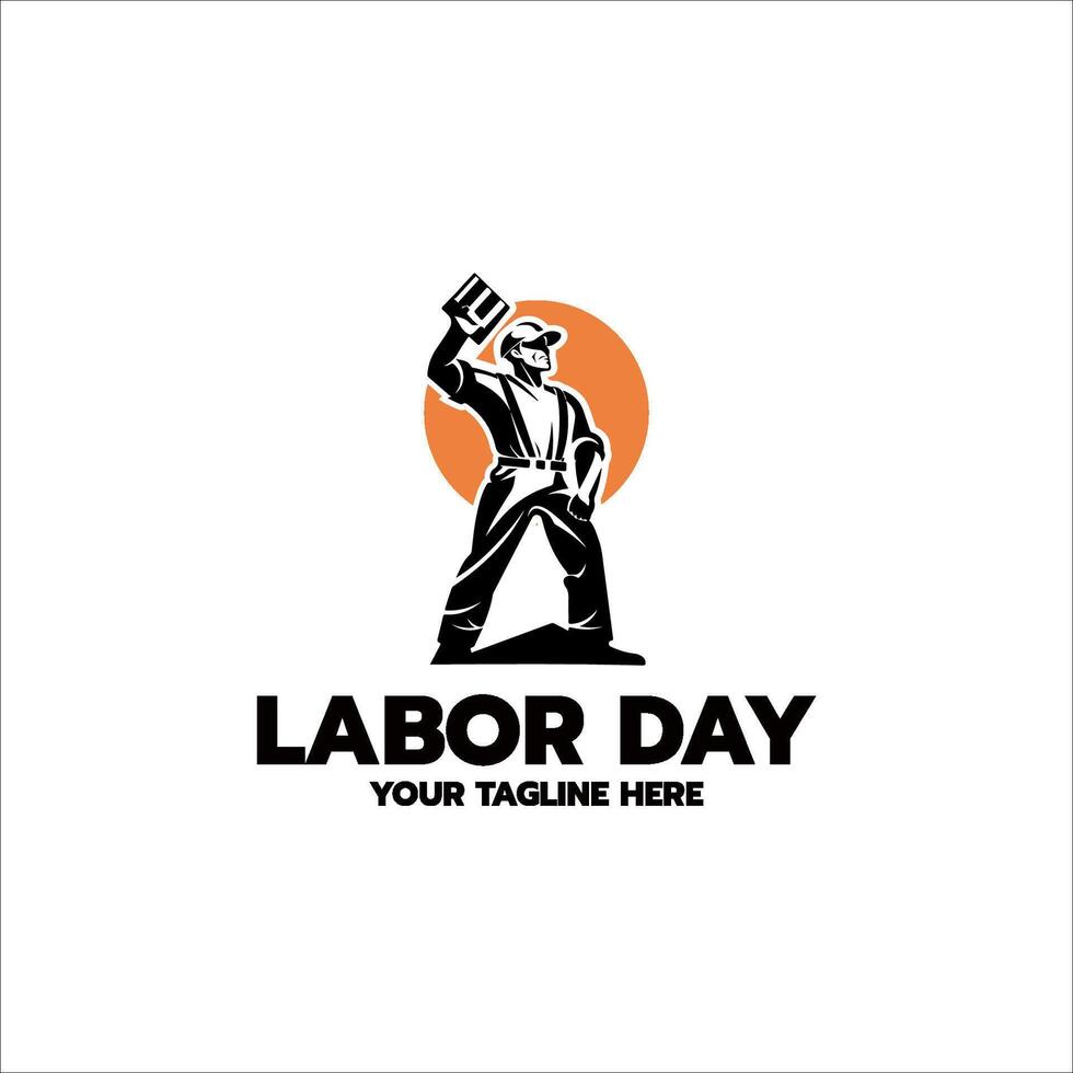 Labor Day Logo , Construction, worker logo design template, illustration vector