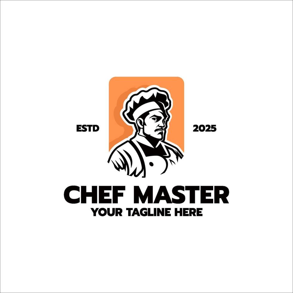 Cook chef logo or label. Restaurant vector
