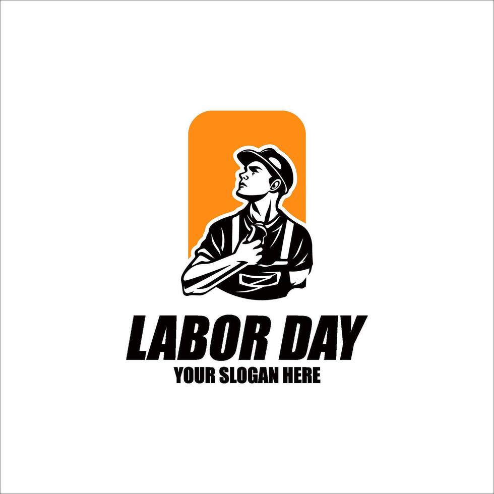 Labor Day Logo , Construction, worker logo template, illustration vector