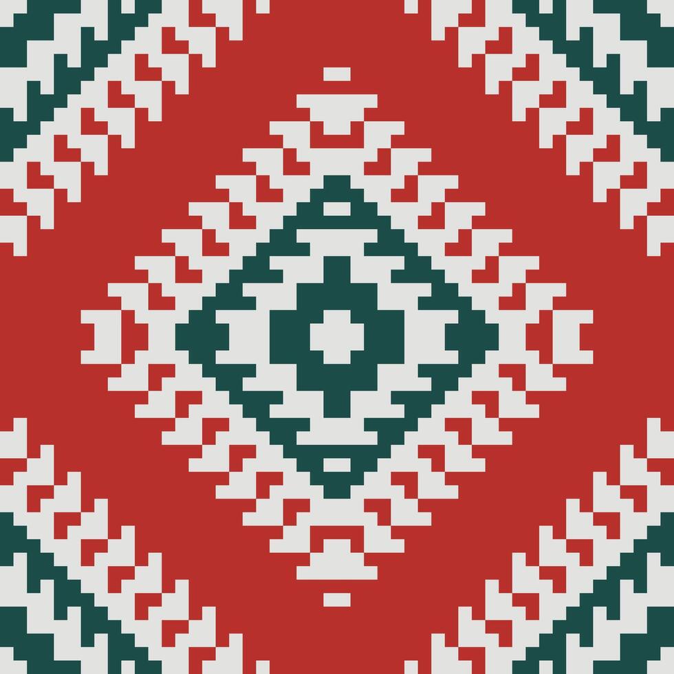 Sarong Traditional Ikat Patternfolk Embroidery, Aztec Geometric Ornament Print. Design for Carpet, Wallpaper, Clothing, Wrapping, Fabric vector