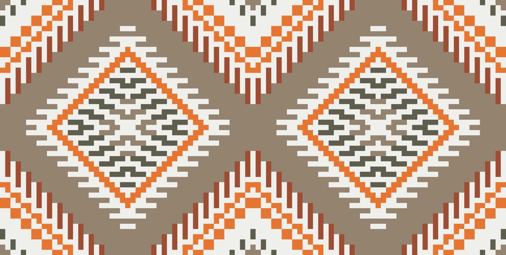 Mexican Traditional Granny Square Patternfolk Embroidery, Aztec Geometric Ornament Print. Design for Carpet, Wallpaper, Clothing, Wrapping, Fabric vector