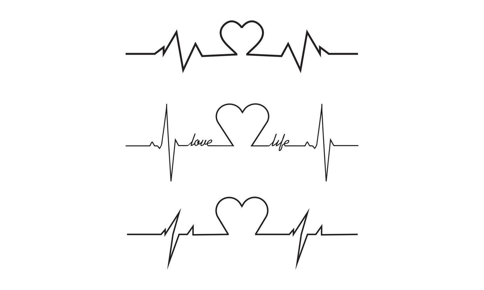 Heart attack love shap line art on white background vector
