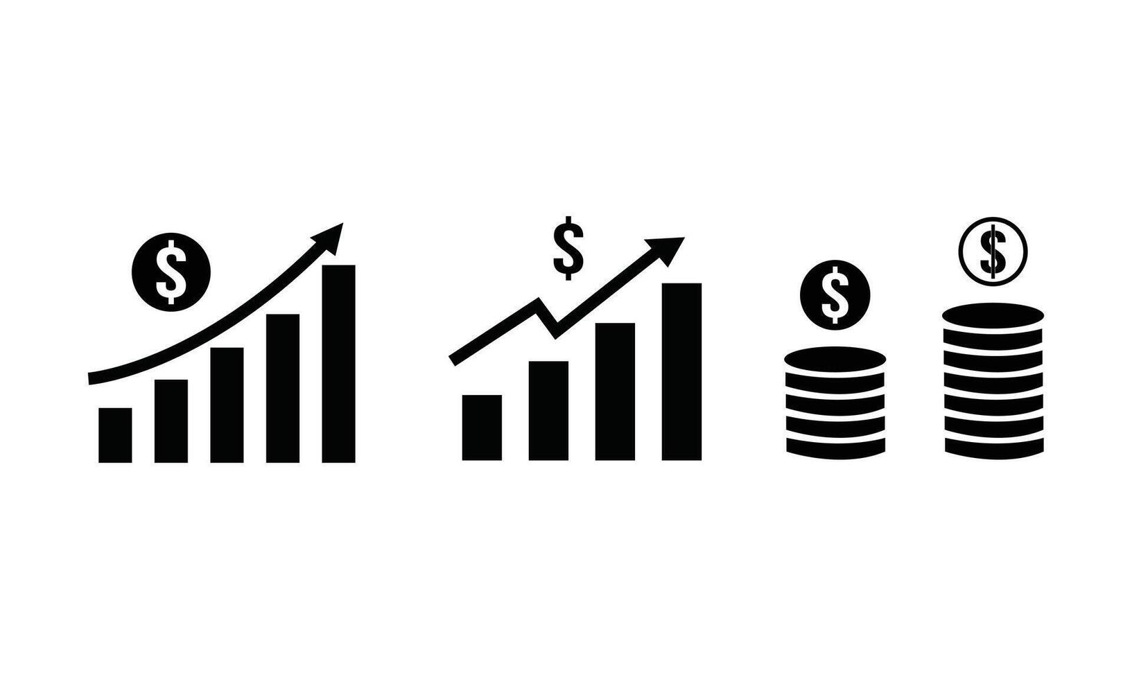 Financial growth icon , Financial success icon set design vector