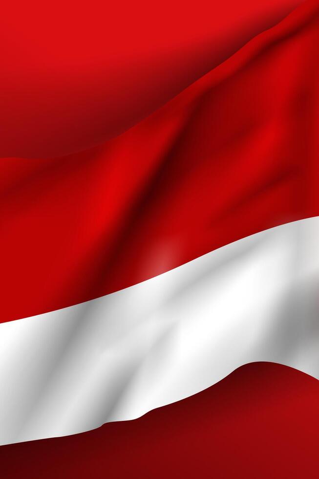 realistic Indonesia flag red and white background banner vector