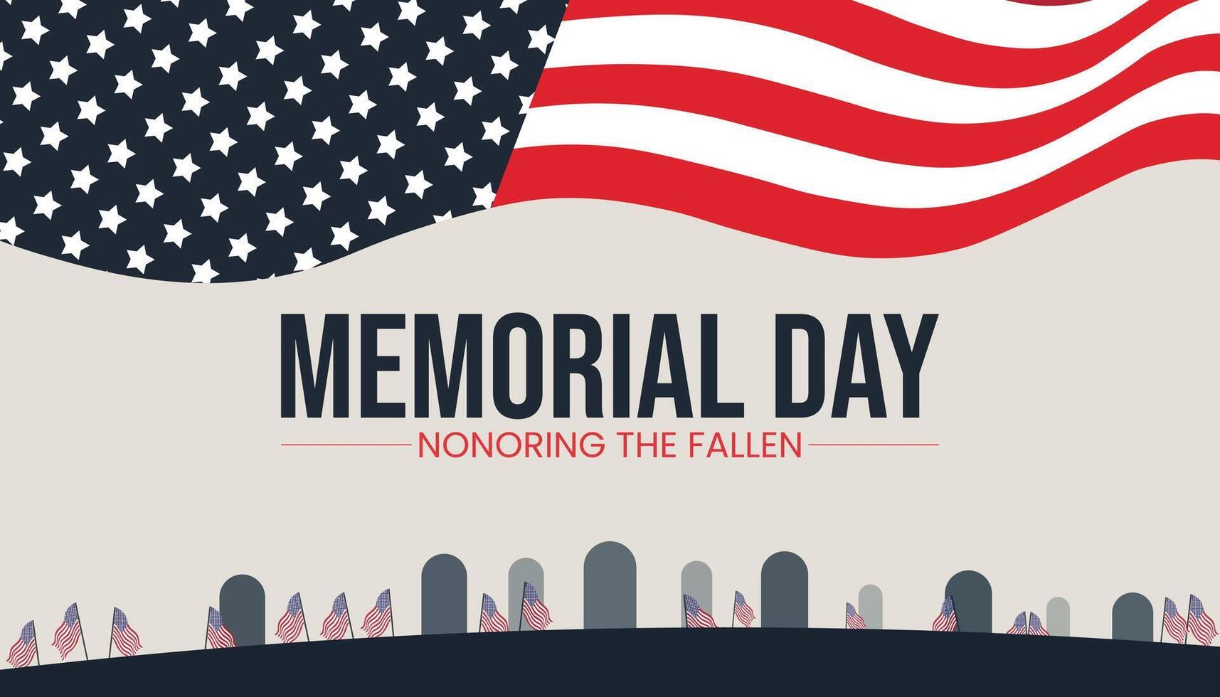 Memorial Day Tribute Design Template vector
