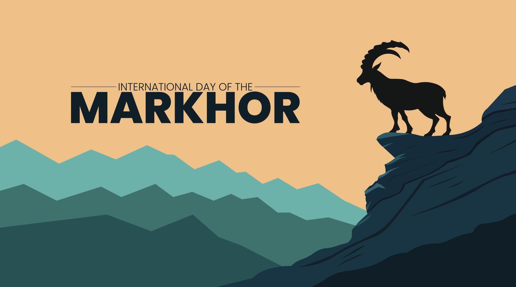 Protecting the Mountain King, Markhor Conservation Day vector