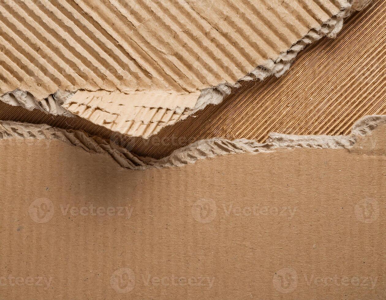 Textured Cardboard with Frayed and Ripped Edges photo