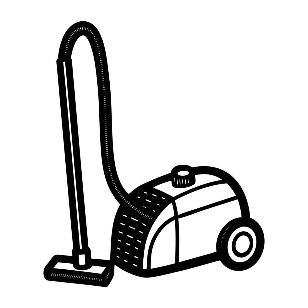 a black and white drawing of a vacuum cleaner vector