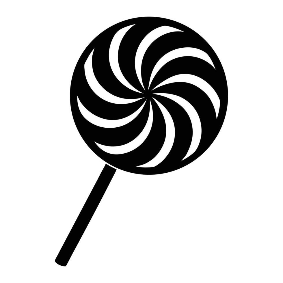 a black and white illustration of a lollipop vector
