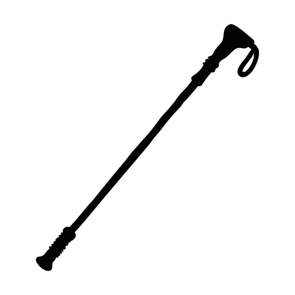 a black and white silhouette of a walking stick vector