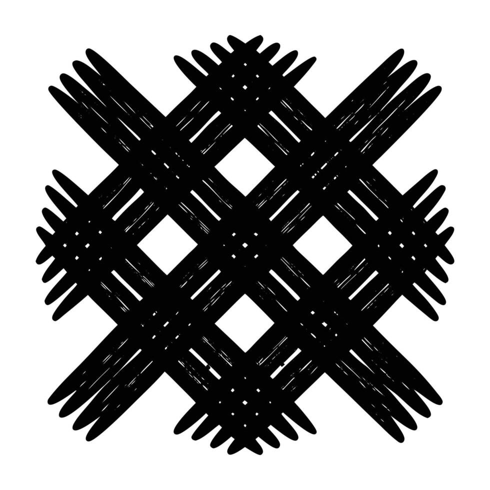 a black and white drawing of a cross vector