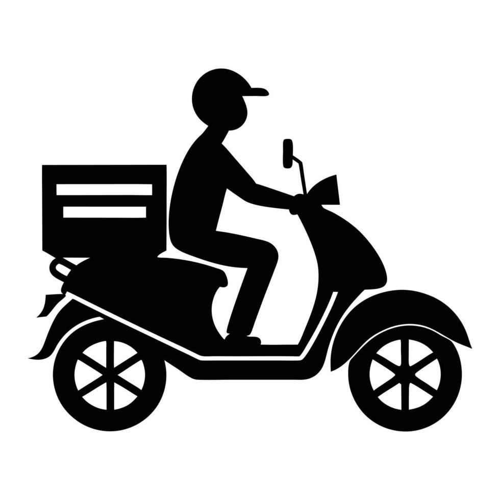 delivery man on scooter illustration vector