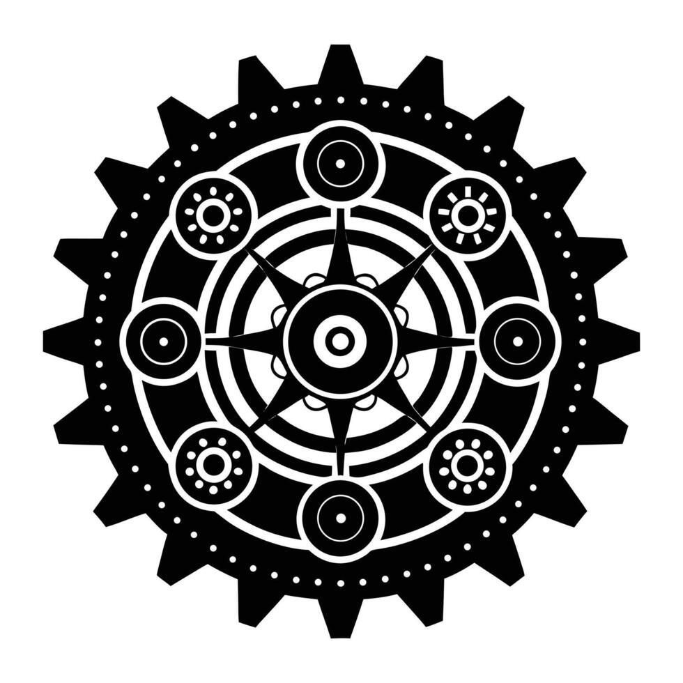 steampunk gears icon illustration vector