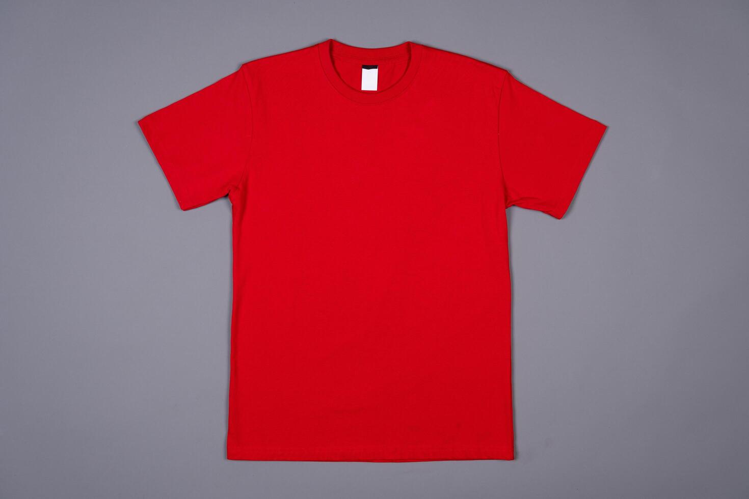 Blank Red T-Shirt for Branding Design on a grey background photo