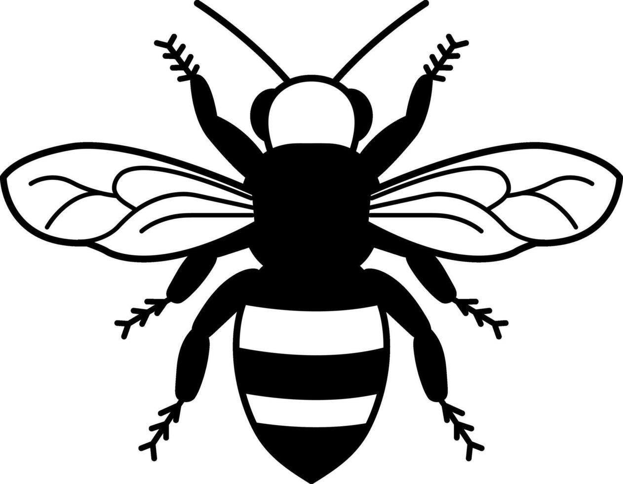 black and white single flat icon of a bee vector