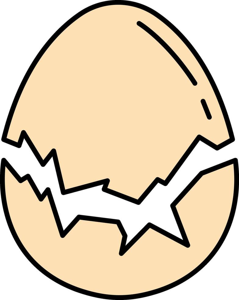 single icon of a broken eggshell vector