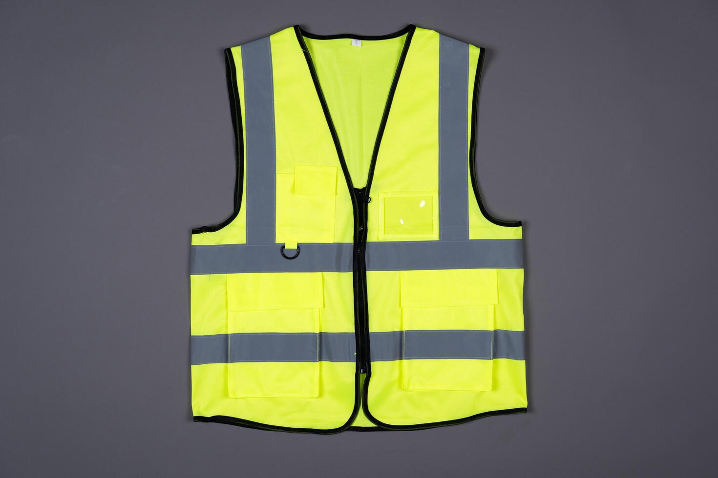 Green Safety Vest on a grey background photo