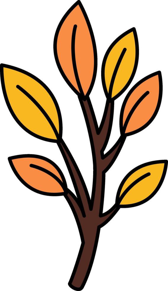 Branch with orange leaves vector