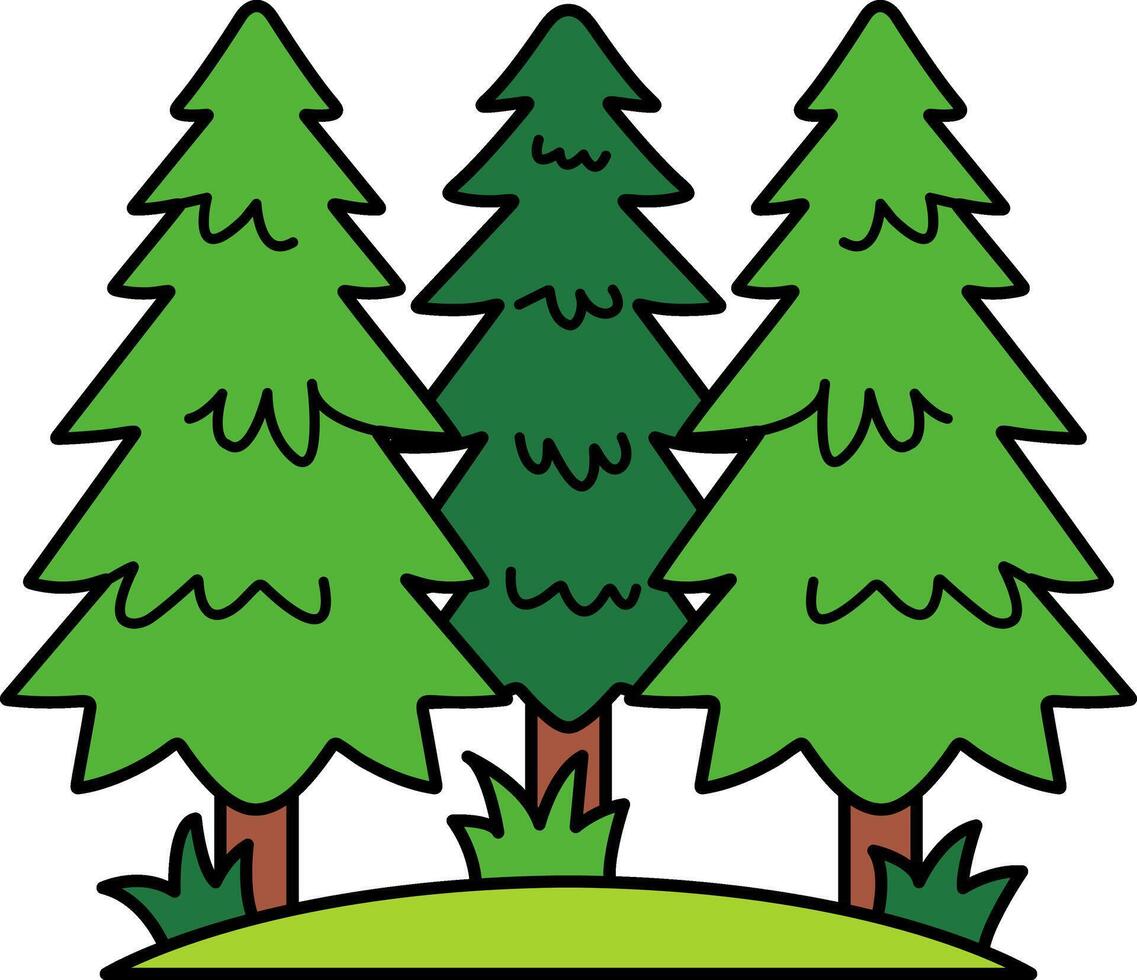 flat icon of a pine forest vector