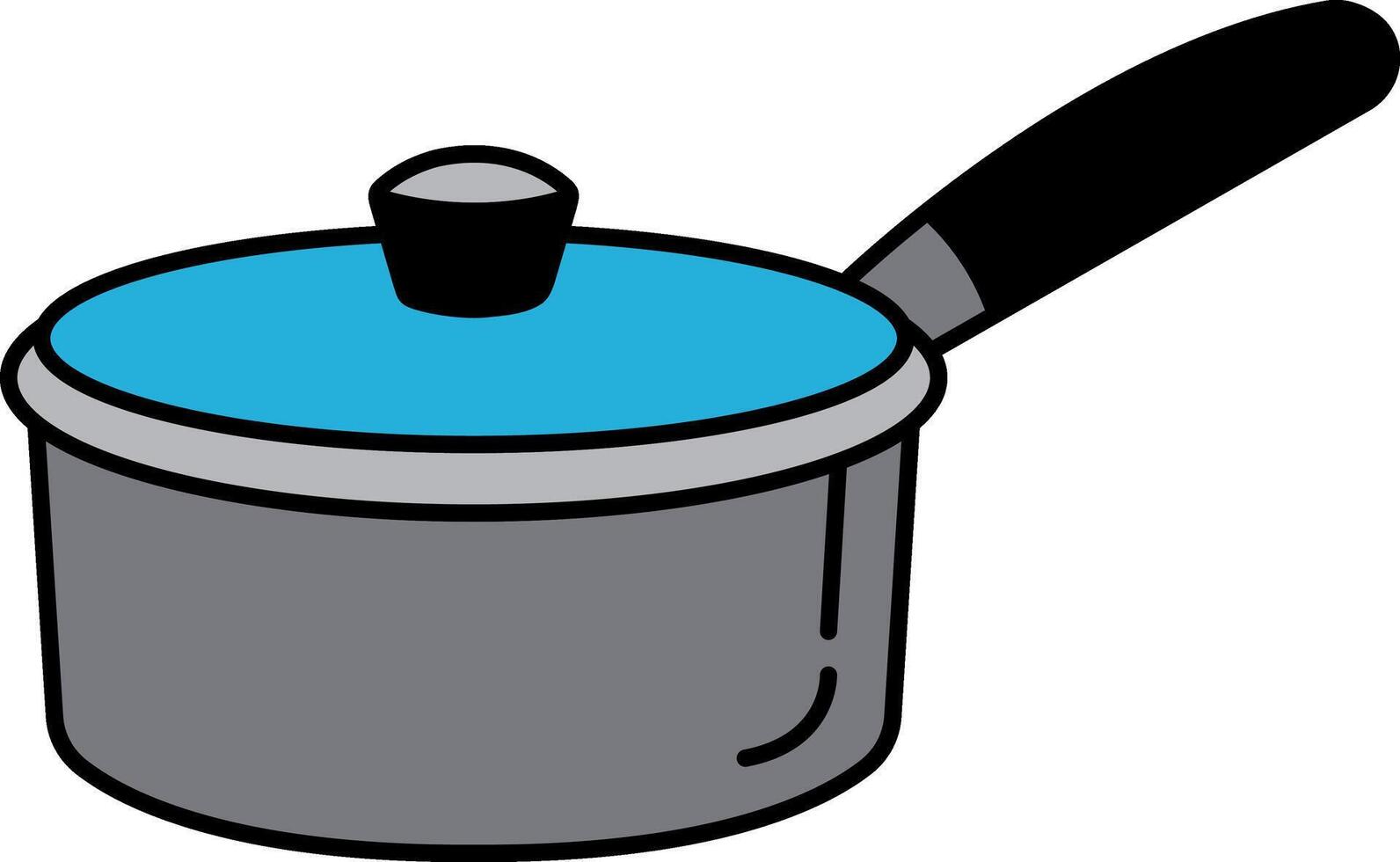 single flat icon of a saucepan vector