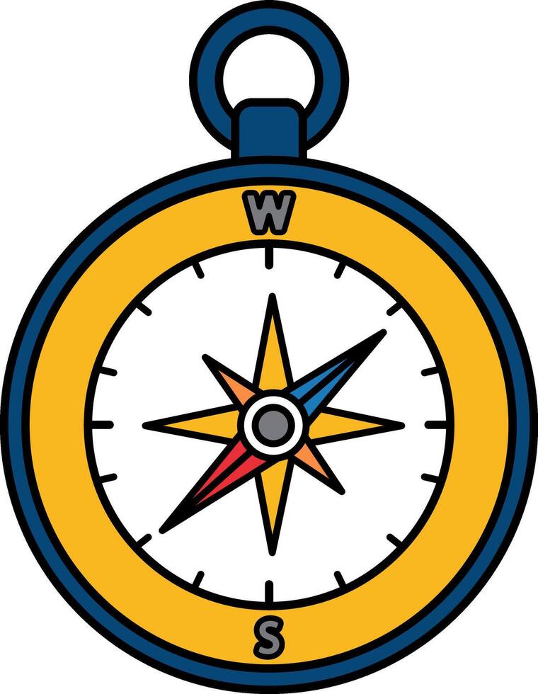 single icon of a compass vector