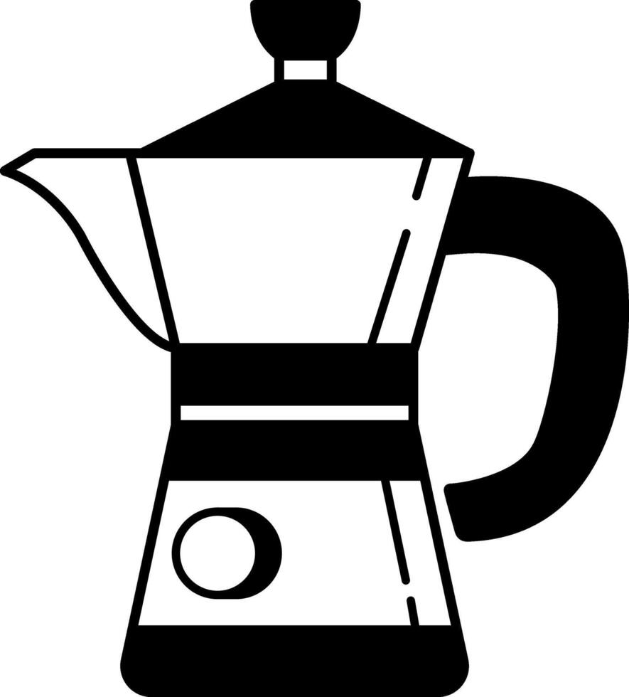 black and white icon of a coffee pot vector