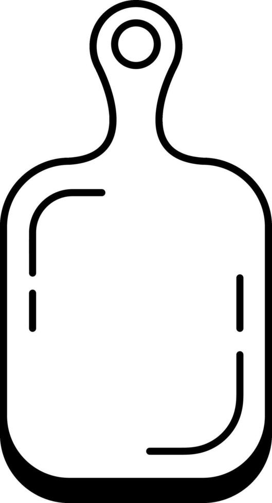 black and white icon of a cutting board vector