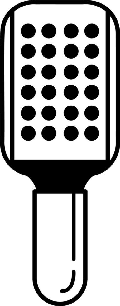 black and white single icon of a silver grater vector