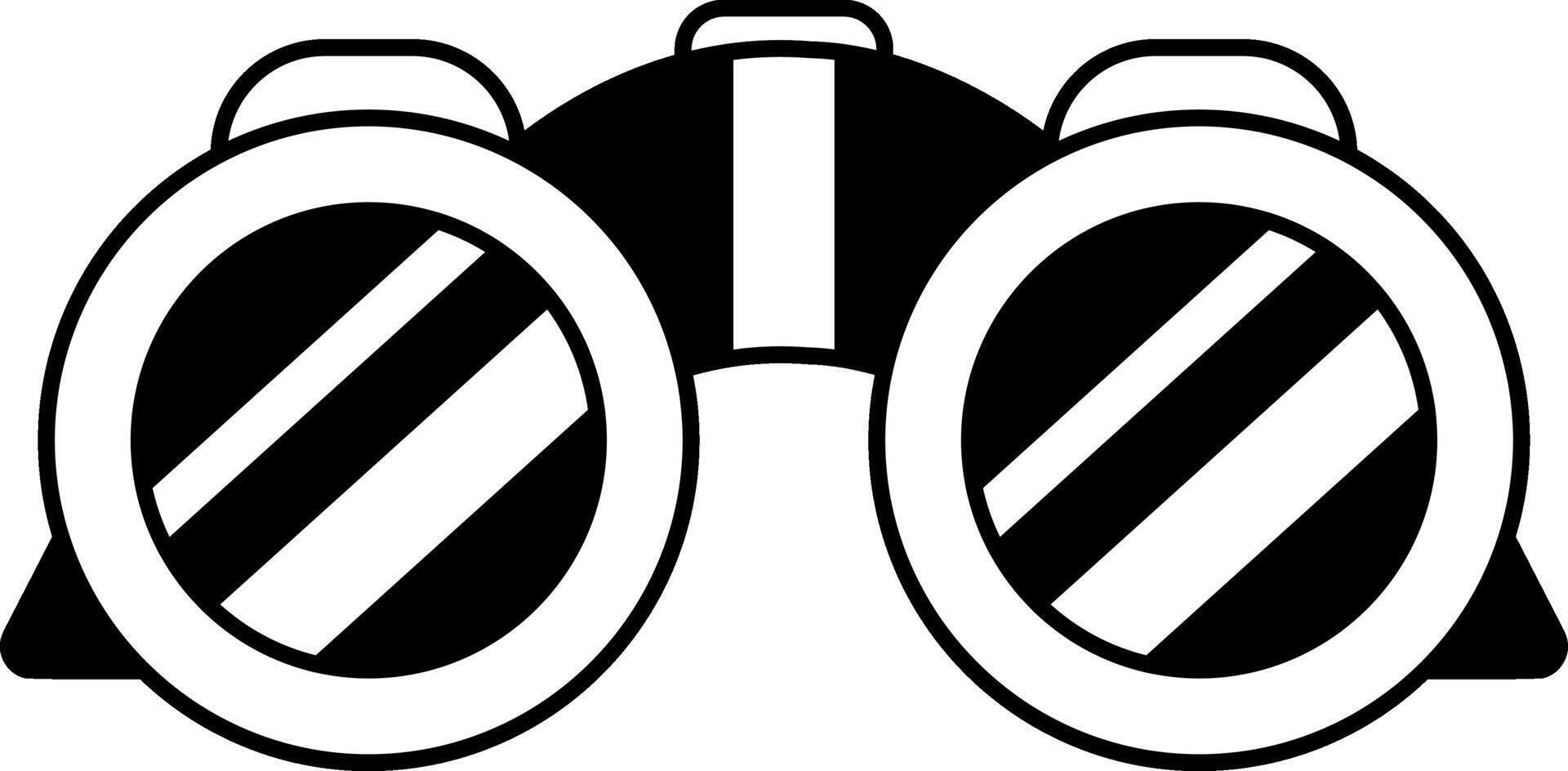 black and white flat icon of gray binoculars vector