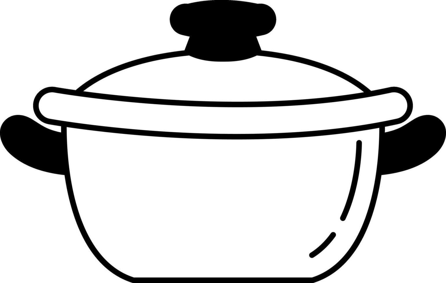black and white single icon of dutch oven vector
