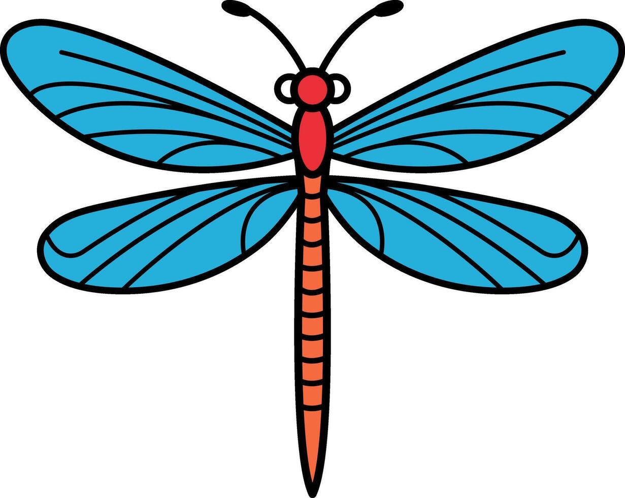 single icon of a dragonfly vector