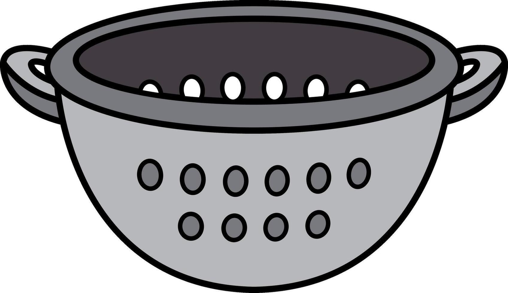 icon of a silver colander vector