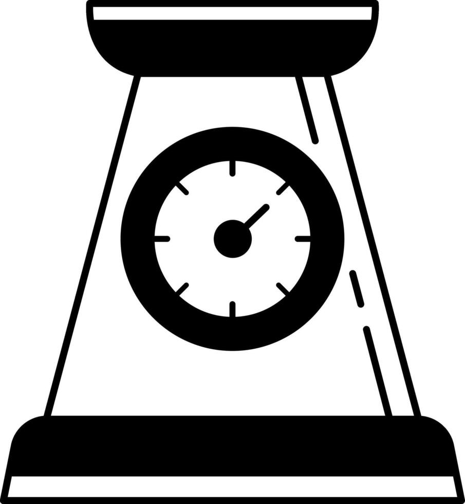 black and white single icon of a food scale vector