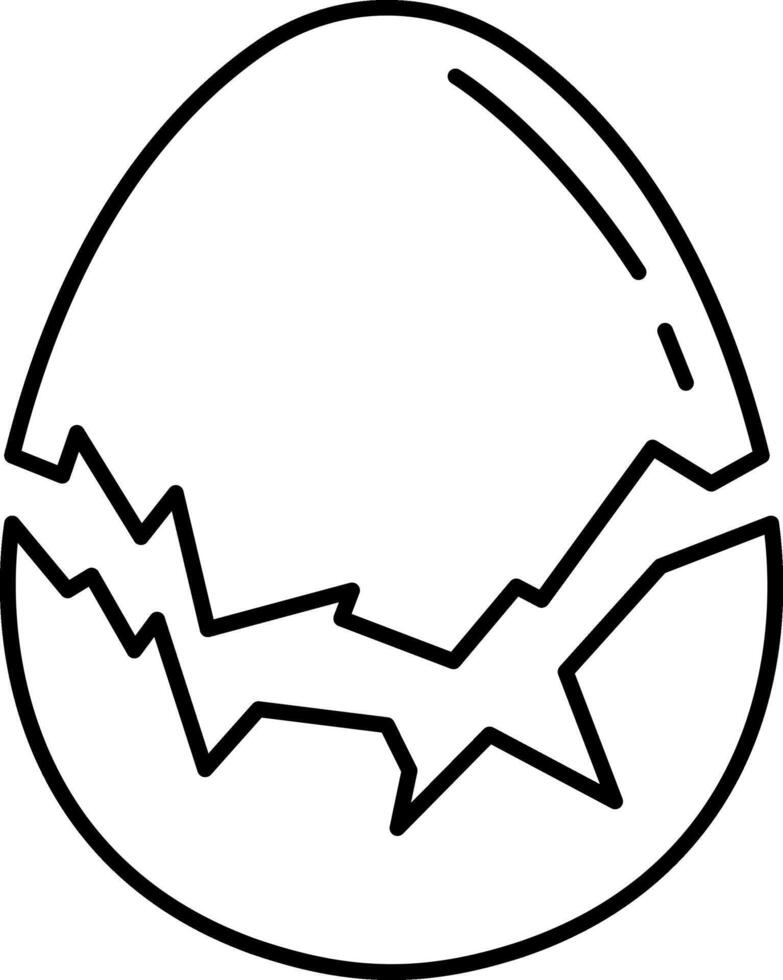 black and white icon of a broken eggshell vector