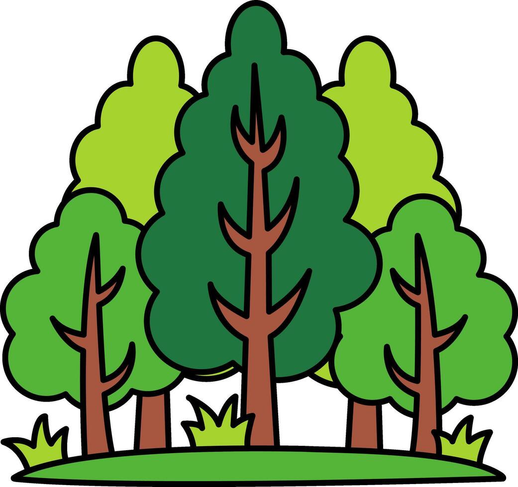 single flat icon of a forest vector