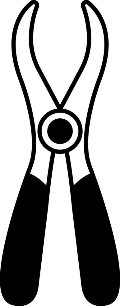 black and white icon of a pair of tongs vector