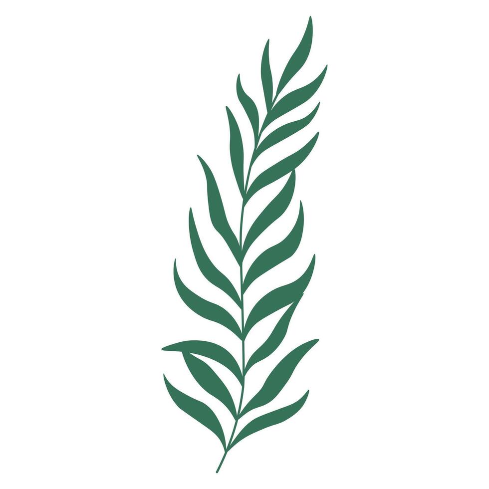 Minimal Green Leaf Silhouette vector