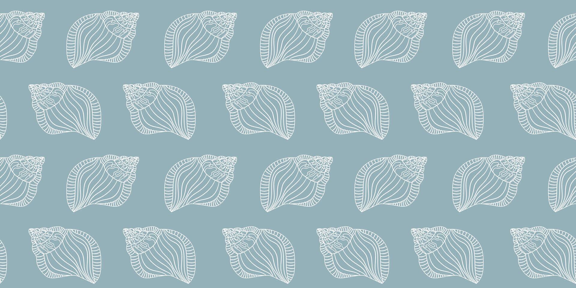 Seamless pattern with various sea shells. Sea shells seamless pattern. Trendy pattern of seashells for wrapping paper, wallpaper, stickers, notebook cover. vector