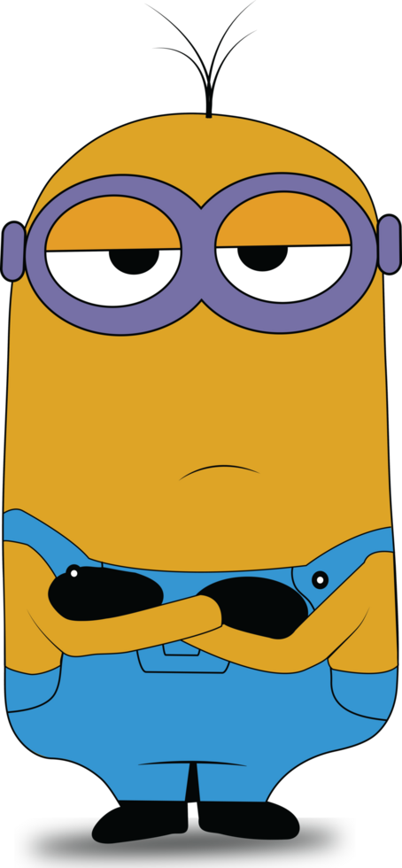 Minion with sarcastic expression, cartoon meme element png
